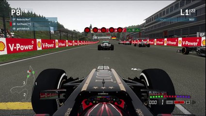 F1 2013 XTgamer Racing League - Season 01 - Round 12 Belgain GP 1st Lap Incident