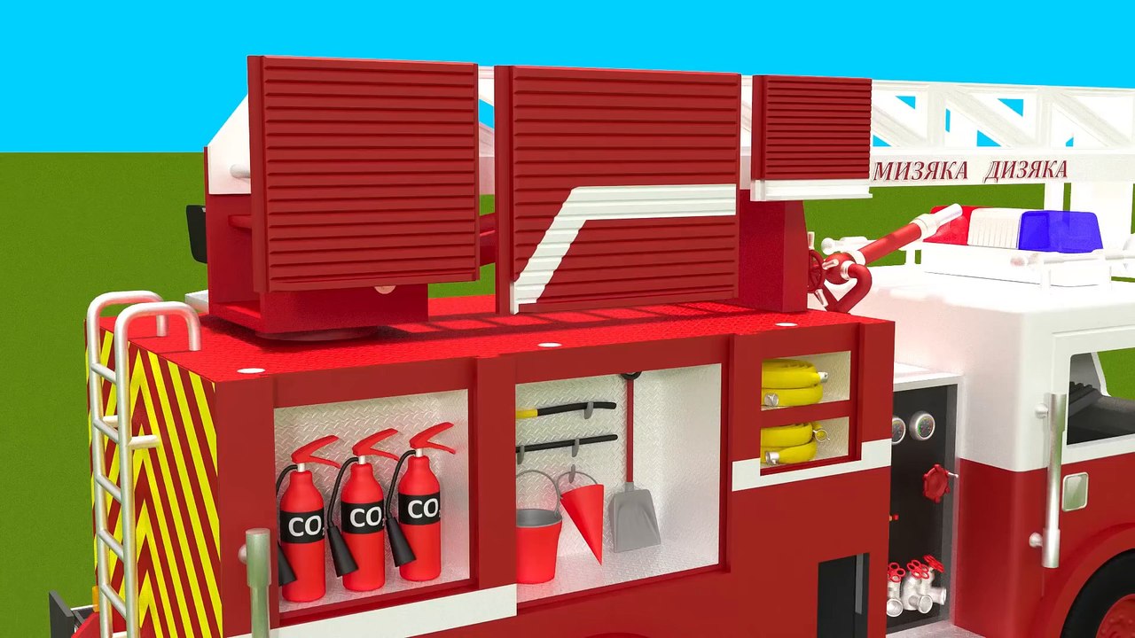 Fire trucks for children kids. Fire trucks responding. Construction game. Cartoons for children