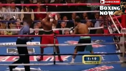 Floyd Mayweather Screams After Punch From Shane Mosley