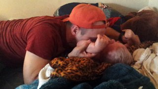 Crazy Daddy Tickles Baby Armpit Rough Housing