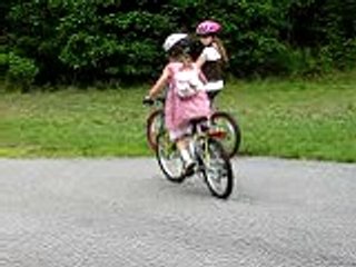 Girls riding their bikes