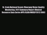 Read St. Croix National Scenic Riverway Water Quality Monitoring: 2011 Summary Report (Natural