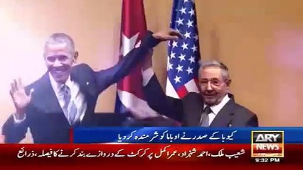 Funny Moment Between Obama And Cuban President - Ary News Headlines 26 March 2016 ,