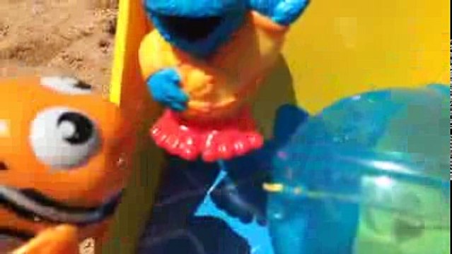 Cookie Monster by ToysReviewToys at Ocean Beach Disney Finding Nemo Bath Submarine Under Water Toys - YouTube
