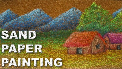 How to Draw a Landscape on Sand Paper with Oil Pastels