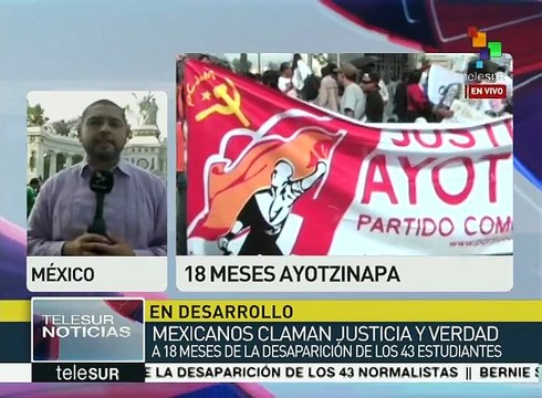 México: a 18 meses, exigen justicia para los 43 de Ayotzinapa