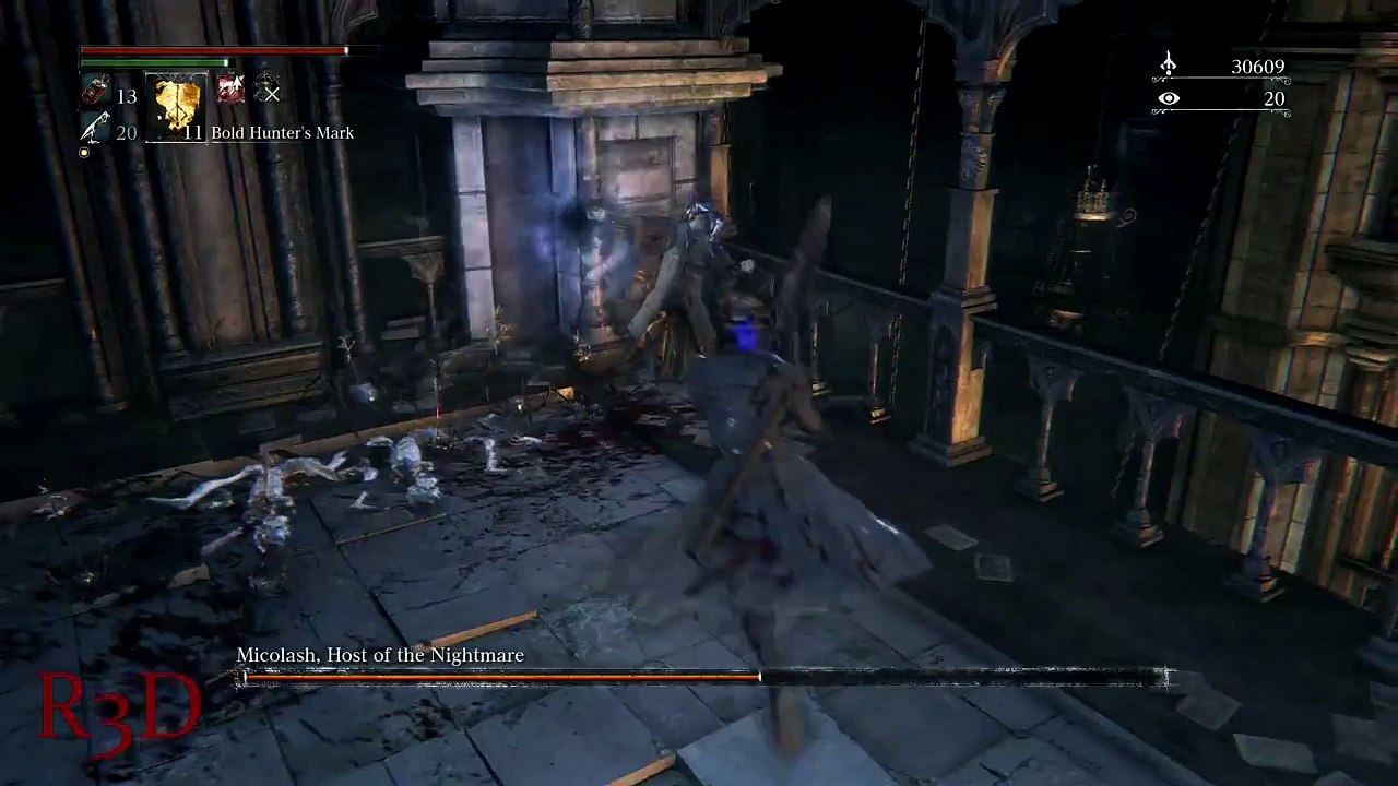 Bloodborne - Tenth Boss Fight: "Micolash, Host of the Nightmare" {Full 1080p HD}