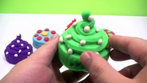 PLAY DOH CAKE ICE-CREAM!!- kinder surprise eggs fun peppa pig español cars toys