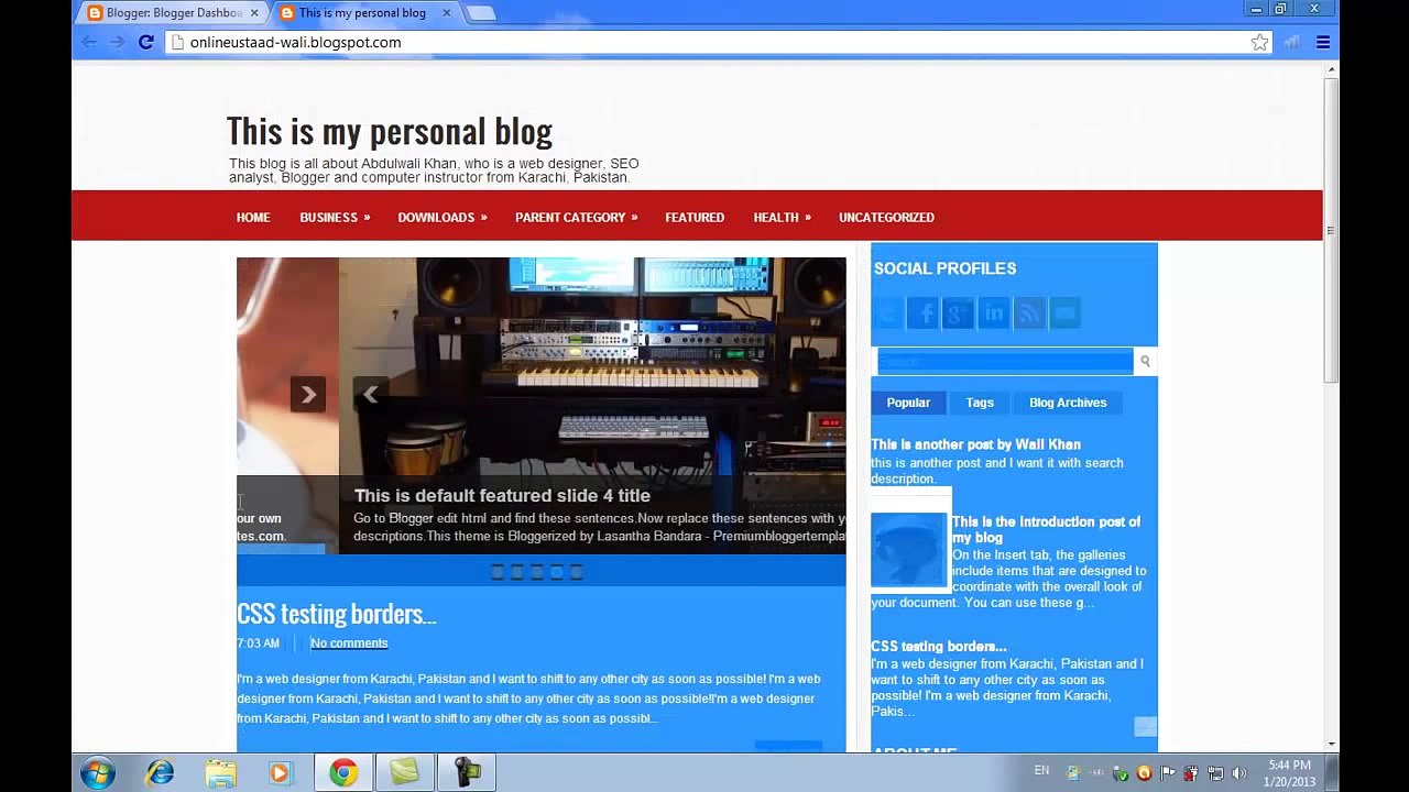 Blogger template customization in Urdu_Hindi part 2 of 11