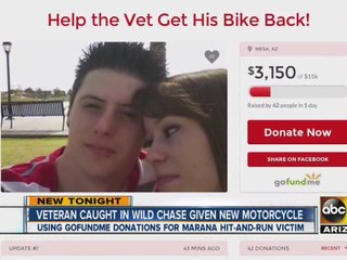 Man gets new bike donated after chase suspect runs over his old one