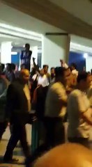 Crowd abusing Pakistan cricket team as they arrive at Lahore airport