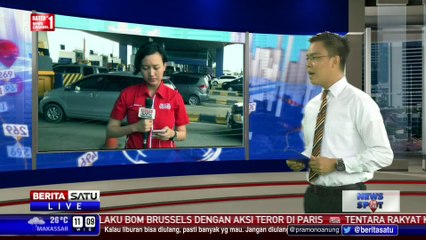 Suasana Arus Balik di Pintu Tol Cikarang Utama