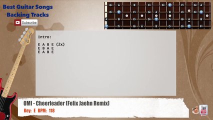 OMI - Cheerleader (Felix Jaehn Remix) Bass Backing Track with scale, chords and lyrics