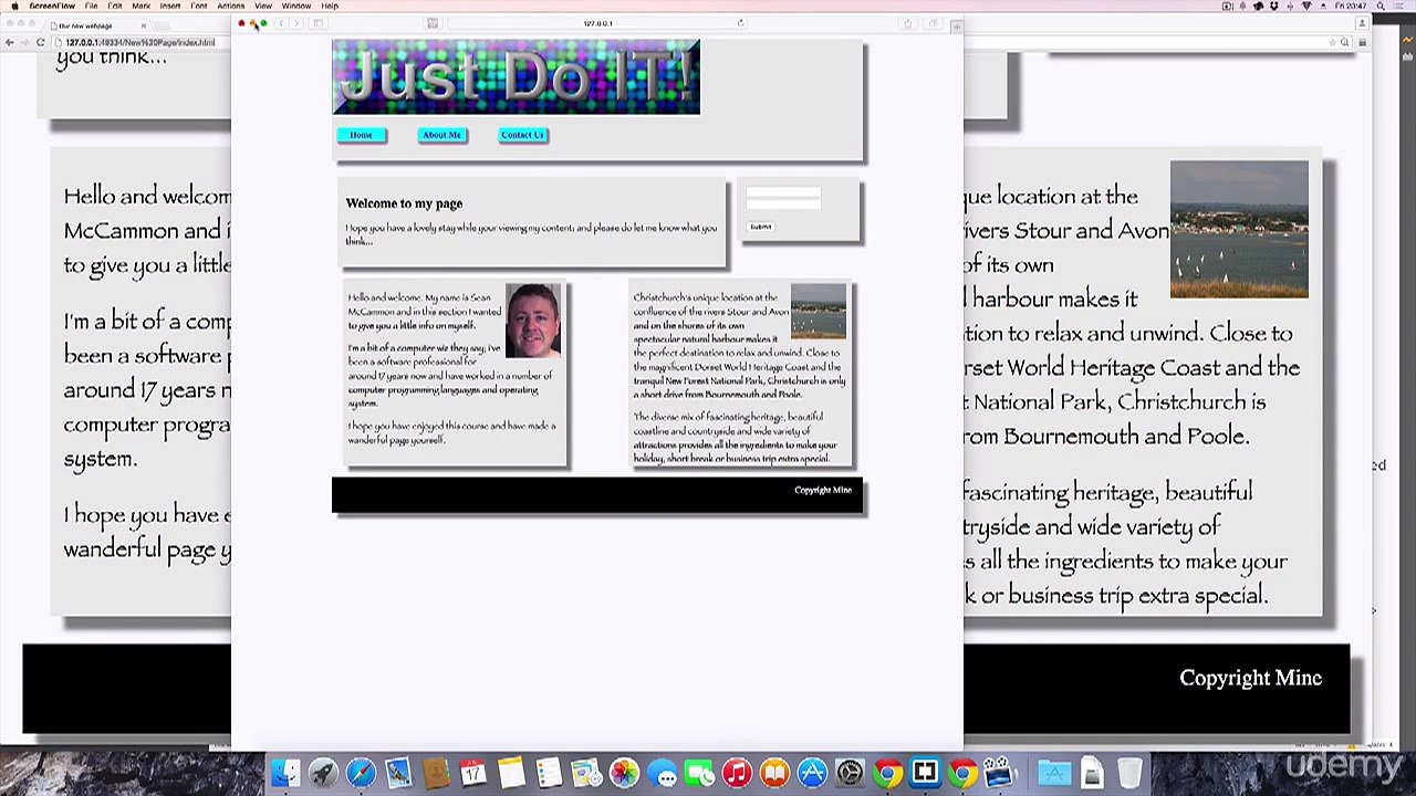 Adding and Styling the Text Content->HTML,CSS