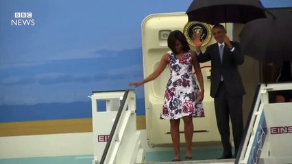 Cuba: President Obama arrives for historic visit - BBC News