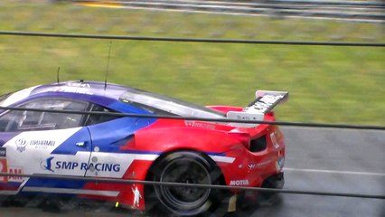 24 heures du mans 2014   sous la pluie au virage arnage