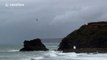 Coastguard helicopter hovers after fatal Cornwall cliff plunge