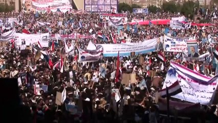 تظاهرة في صنعاء في الذكرى الاولى لحملة التحالف العسكرية