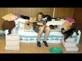 Animal Lover Enjoys Some Cat Therapy