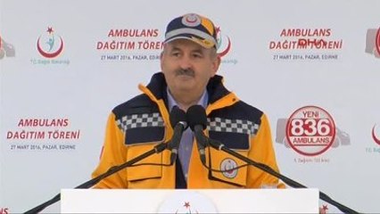 Edirne- Sağlık Bakanı Müezzinoğlu'nun Katılımıyla Edirne'de 102 Ambulansın Dağıtım Töreni Yapıldı-3