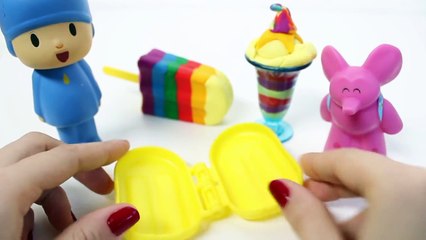 Pocoyo Play Doh Rainbow Ice Cream Play Dough Desserts Пластилін Покојо Toy Videos