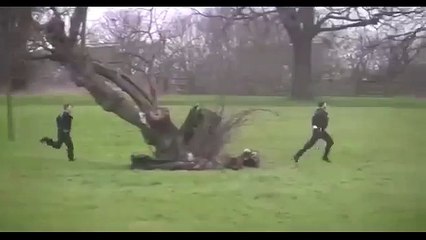 Young girl killed after high winds blew a bouncy castle 150m