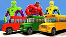 SPIDERMAN & HULK COLORS EPIC FLY PARTY Wheels On The Bus & School Bus Monster Truck