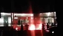 Islamabad Protesters Setting Metro Station On Fire