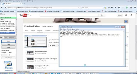 add videos to playlist in youtube -- imacros
