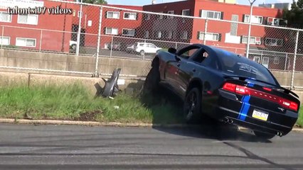 Wreckless drifting gone wrong Dodge Charger crash after car show!