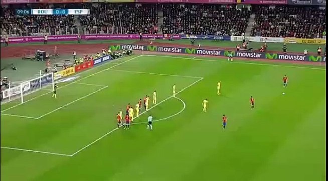 Gerrard Pique Amazing Chance - Romania 0-0 Spain - 27.03.2016 HD