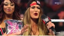 WWE RAW, 07/09/15: Team Bella Twins Confronts To Team P.C.B, Español - Latino