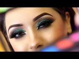 Asian Bridal Makeup | Mehndi Makeup And Hairstyling 2016 _ Green Smokey Eyes