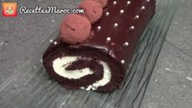 Gâteau Roulé au Chocolat - Chocolate Cream Roll Cake-  رولي سهل بالكريمة والشوكولاتة