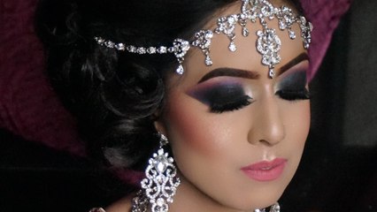 Download Video: Real Walima (Reception) Bride _ Heavy Smokey Eyes Contemporary Asian Bridal Makeup