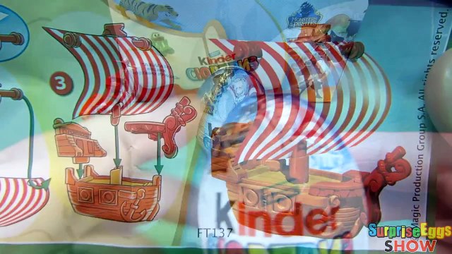 Unboxing 3 Kinder Surprise Eggs 2013 Monsters Pirates - Surprise Eggs SHOW