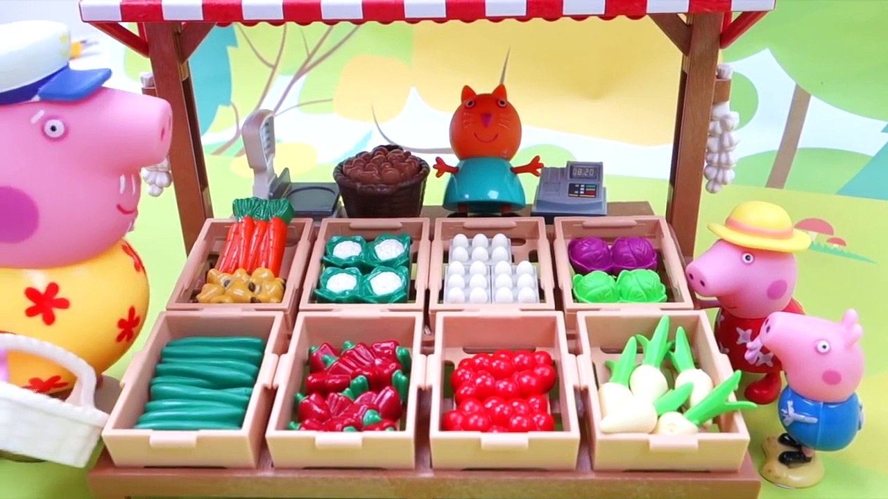 Peppa Pig George y el Abuelo Pig Hacen la Compra en el Mercado