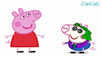 Spiderman vs Joker vs Frozen Elsa Peppa Pig em Português George Pig Fun Superhero Movie