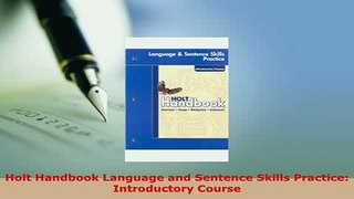 PDF  Holt Handbook Language and Sentence Skills Practice Introductory Course Ebook