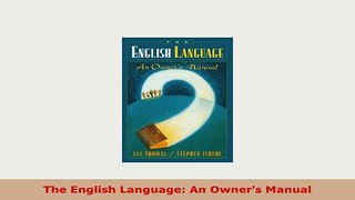 PDF  The English Language An Owners Manual PDF Book Free
