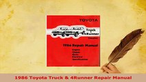 PDF  1986 Toyota Truck  4Runner Repair Manual Download Full Ebook
