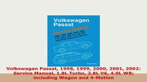 PDF  Volkswagen Passat 1998 1999 2000 2001 2002 Service Manual 18L Turbo 28L V6 40L W8 Download Full Ebook