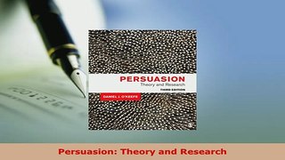 Download  Persuasion Theory and Research Free Books
