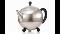 Shopgrosche.com  Stainless steel infuser teapot with black handle