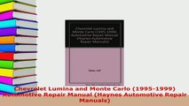 PDF  Chevrolet Lumina and Monte Carlo 19951999 Automotive Repair Manual Haynes Automotive Read Online