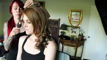 Vor und Nach der transformation von make-up-Künstlerin Melissa Murphy -Modell: Jana