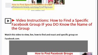 ➜  How to Find a Specific Facebook Groups IF you DO Know the Specific Name of a Group1