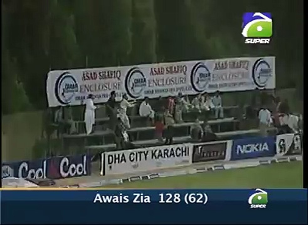Amazing Batting of Awais Zia 128 runs in 62 balls
