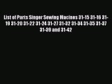 Download List of Parts Singer Sewing Macines 31-15 31-16 31-19 31-20 31-22 31-24 31-27 31-32