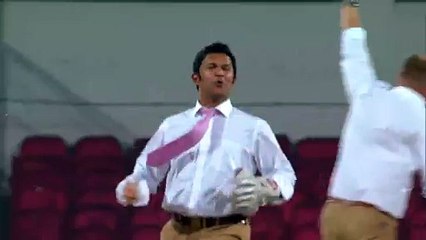 Moment Of WCT20 Shaun Pollock as Hardik Pandya and Daren Ganga as MS Dhoni alongside Nick Knight, Russell Arnold re-crea